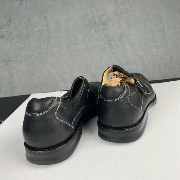 Johnston &amp; Murphy Men's Size 12M Black Slip On  Strapped Casual Shoes Leather