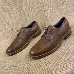 Johnston &amp; Murphy oxford‘s brown tie up dress shoe casual mens size 8M