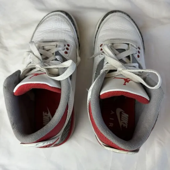 Jordan 3 Retro Mid Fire Red Youth Casual Trainer Sneakers Streetwear Shoes 5Y