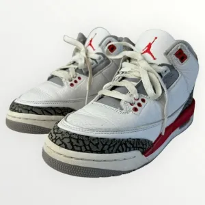 Jordan 3 Retro Mid Fire Red Youth Casual Trainer Sneakers Streetwear Shoes 5Y