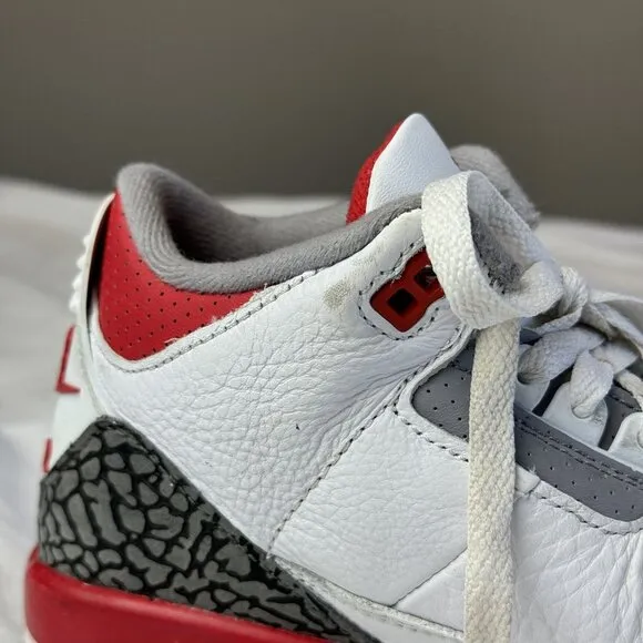 Jordan 3 Retro Mid Fire Red Youth Casual Trainer Sneakers Streetwear Shoes 5Y