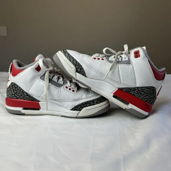 Jordan 3 Retro Mid Fire Red Youth Casual Trainer Sneakers Streetwear Shoes 5Y