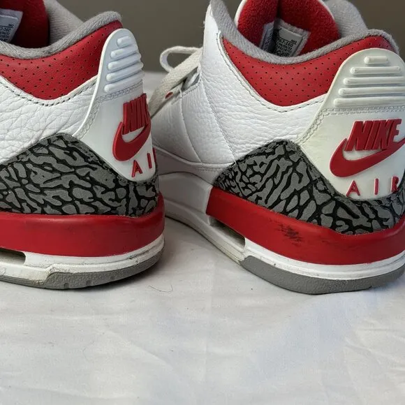 Jordan 3 Retro Mid Fire Red Youth Casual Trainer Sneakers Streetwear Shoes 5Y