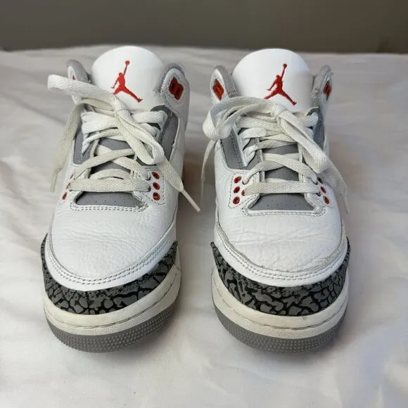 Jordan 3 Retro Mid Fire Red Youth Casual Trainer Sneakers Streetwear Shoes 5Y
