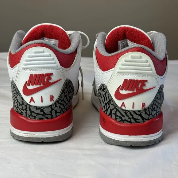 Jordan 3 Retro Mid Fire Red Youth Casual Trainer Sneakers Streetwear Shoes 5Y