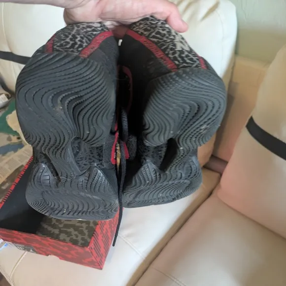 Jordan Black and Red Athletic Shoes with Padded Collar