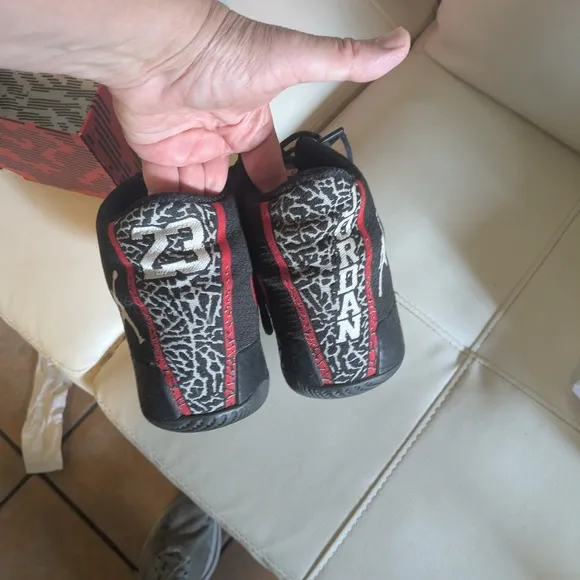 Jordan Black and Red Athletic Shoes with Padded Collar