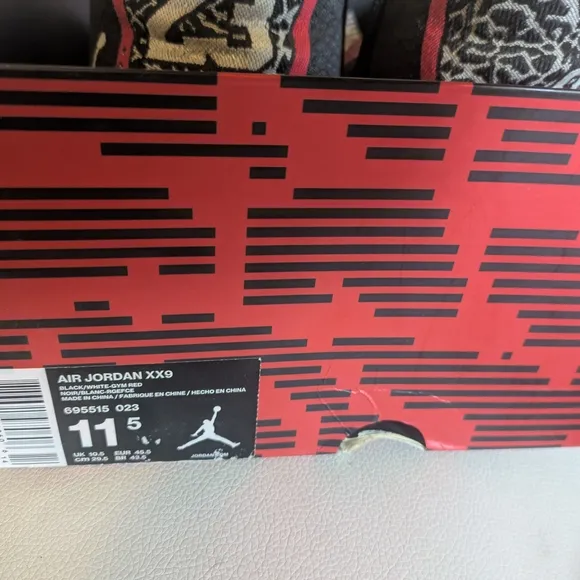 Jordan Black and Red Athletic Shoes with Padded Collar