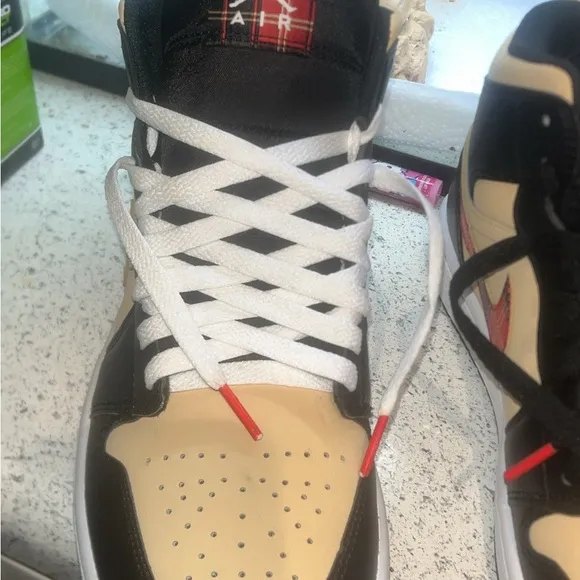 Jordan Black and Tan Athletic Shoes