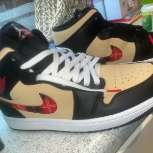 Jordan Black and Tan Athletic Shoes