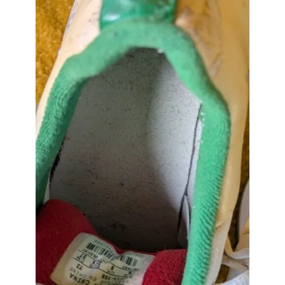 Jordan TE2 Low White Green Red Leather Basketball Sneakers Size 9