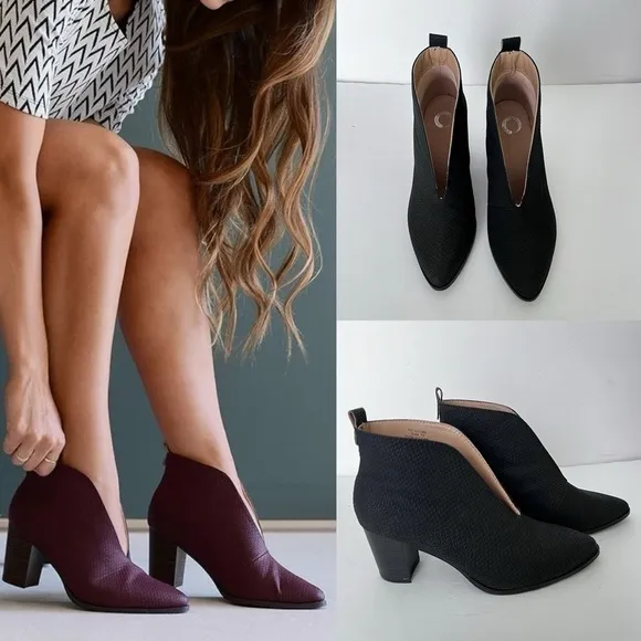 Journee Collection Women’s Bellamy Vegan Leather Heeled Bootie in Black size 7.5