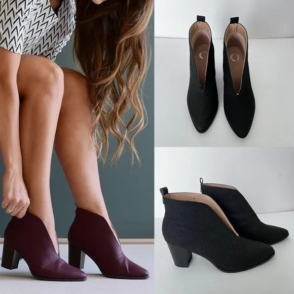 Journee Collection Women’s Bellamy Vegan Leather Heeled Bootie in Black size 7.5