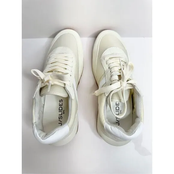 J/Slides Sneakers Size 6 Cream Leather Lifestyle Athletic and Training Shoes NEW