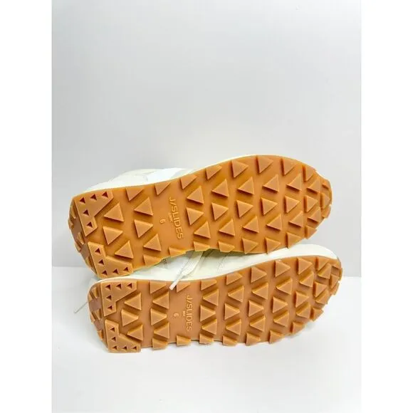 J/Slides Sneakers Size 6 Cream Leather Lifestyle Athletic and Training Shoes NEW