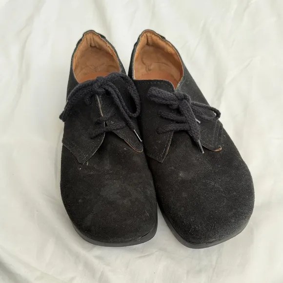 KALSO Men's sz 10 FAROE Lokah Black Shoes Suede Negative Heel Loafer Oxford