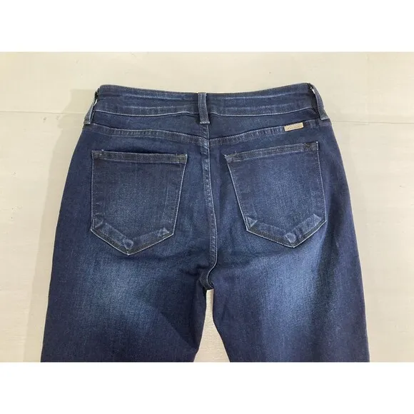 Kancan Jeans Women's 7/27 Blue Denim Trisha Mid Rise Classic Flare KC6102D