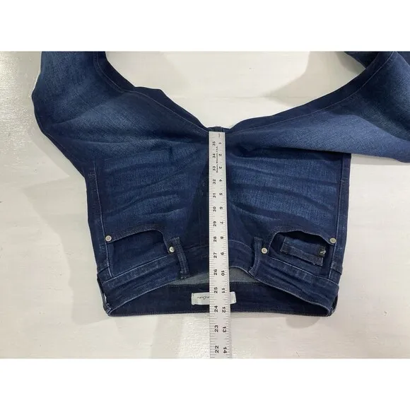 Kancan Jeans Women's 7/27 Blue Denim Trisha Mid Rise Classic Flare KC6102D