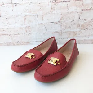 Kate Spade Carmen Red Flats with Gold Accent
