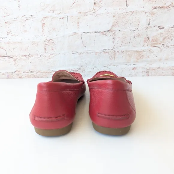 Kate Spade Carmen Red Flats with Gold Accent
