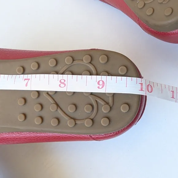 Kate Spade Carmen Red Flats with Gold Accent