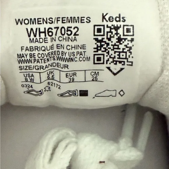 Keds Center III Leather Lace Up White Sneakers Classic Low-Top Shoes Women’s 8 W