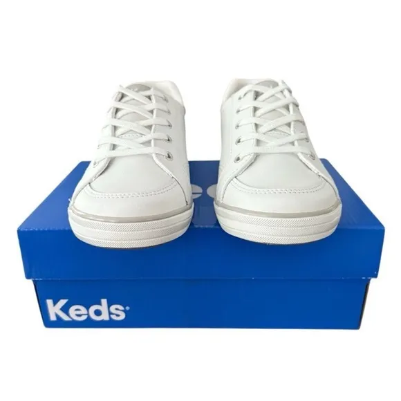 Keds Center III Leather Lace Up White Sneakers Classic Low-Top Shoes Women’s 8 W