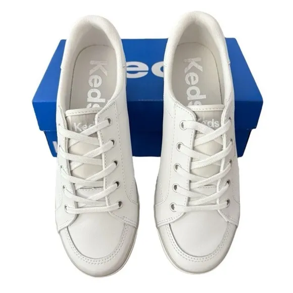 Keds Center III Leather Lace Up White Sneakers Classic Low-Top Shoes Women’s 8 W