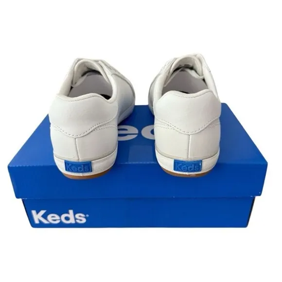 Keds Center III Leather Lace Up White Sneakers Classic Low-Top Shoes Women’s 8 W