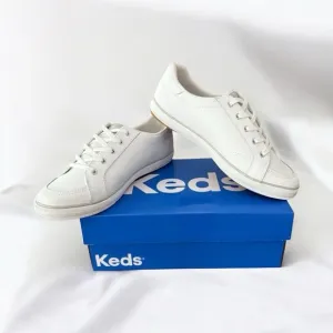 Keds Center III Leather Lace Up White Sneakers Classic Low-Top Shoes Women’s 8 W