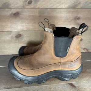 keen anchorage iii mens size 9 shoes brown leather lined waterproof chelsea boot