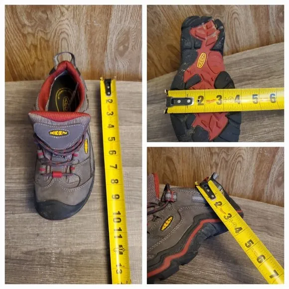 Keen Durand Low Hiking Waterproof Shoes Women's Size 6 Gray Red