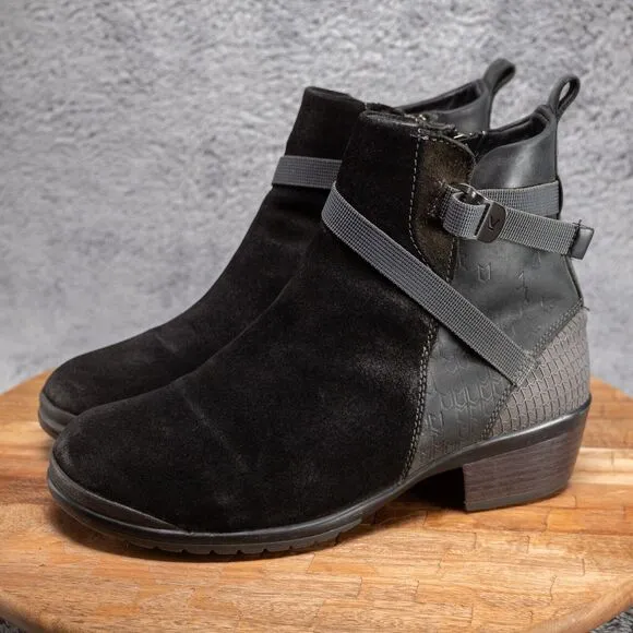 KEEN FOOTWEAR Waterproof Black Suede Zip Ankle Boots Womens Sz 8