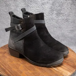KEEN FOOTWEAR Waterproof Black Suede Zip Ankle Boots Womens Sz 8