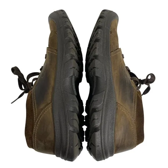 Keen Mens Size 12M Briggs II Brown Leather Lace-Up Hiking Shoes Rubber Toe Cap