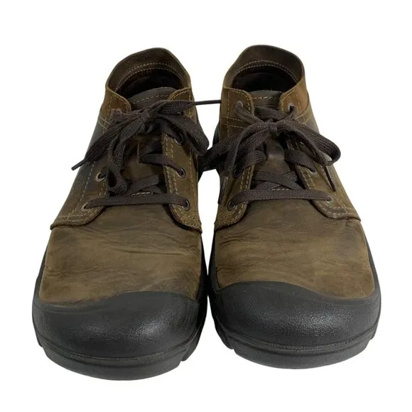Keen Mens Size 12M Briggs II Brown Leather Lace-Up Hiking Shoes Rubber Toe Cap