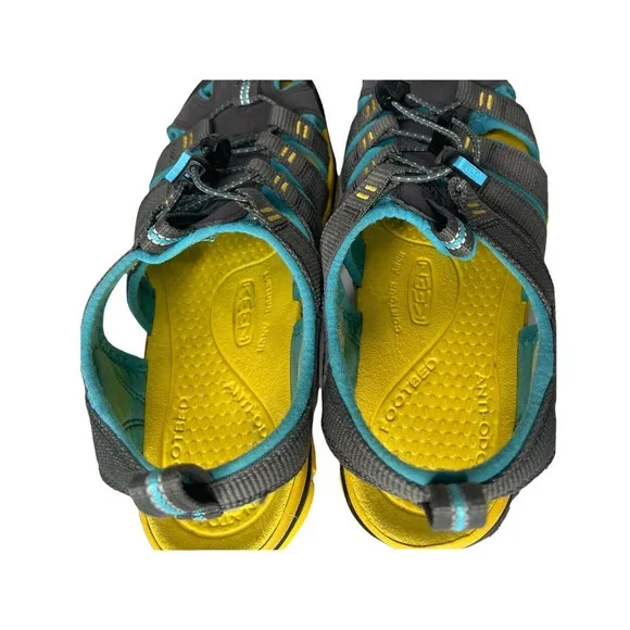 KEEN Womens Clearwater CNX Waterproof Hiking Shoes Grey Turquoise 1010996 Size 7