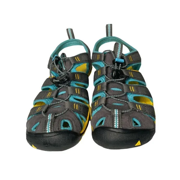 KEEN Womens Clearwater CNX Waterproof Hiking Shoes Grey Turquoise 1010996 Size 7