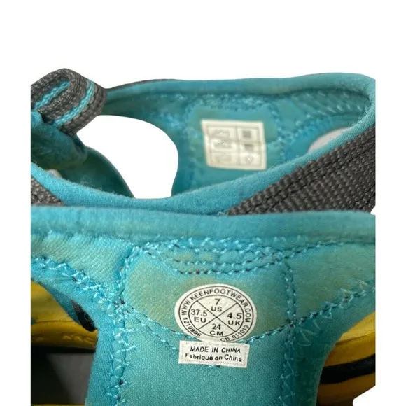 KEEN Womens Clearwater CNX Waterproof Hiking Shoes Grey Turquoise 1010996 Size 7
