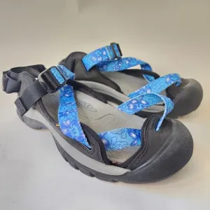 Keen Zerraport Closed Toe Hiking Sandals Women's 7 Waterproof Sport Shoes Blue