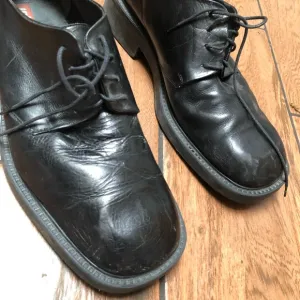 Kenneth Cole Unlisted black leather lug sole Oxford dress shoes men’s size 12