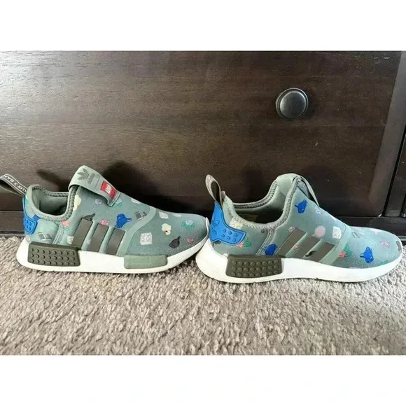 Kids Adidas NMD 360 X Lego Shoes Silver Green Boys Girls Unisex Sneakers