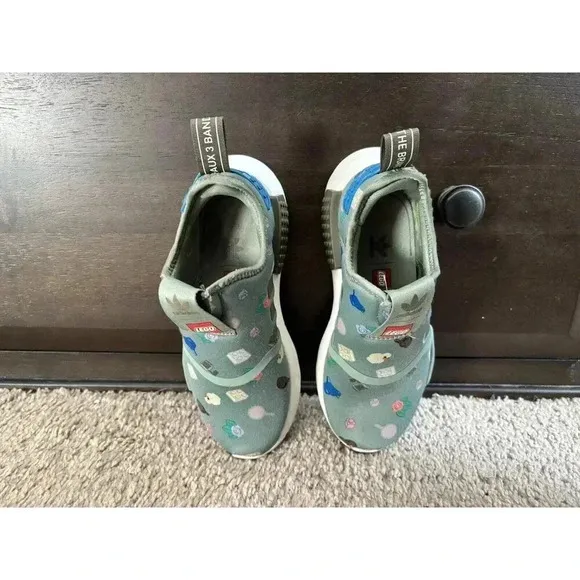 Kids Adidas NMD 360 X Lego Shoes Silver Green Boys Girls Unisex Sneakers