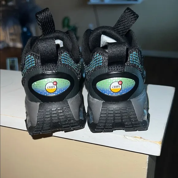 Kids Black and Green Nike Air Shoes