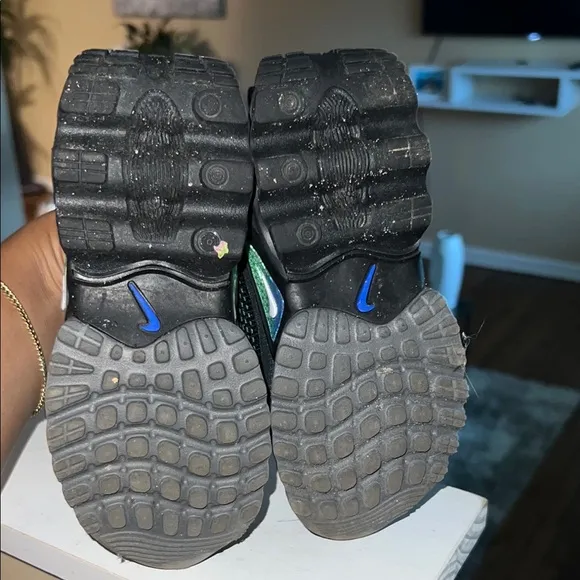 Kids Black and Green Nike Air Shoes