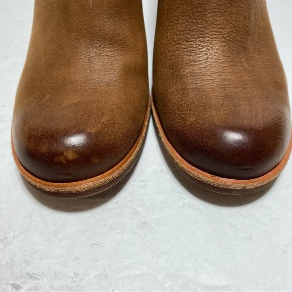 Kork Ease Challis Brown Leather Mule Block Heel Shoes Size 8.5