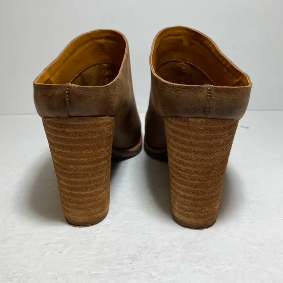 Kork Ease Challis Brown Leather Mule Block Heel Shoes Size 8.5