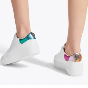 KURT GEIGER LONDON size 42  USA 10 Women's White Sneakers with Rainbow Accents