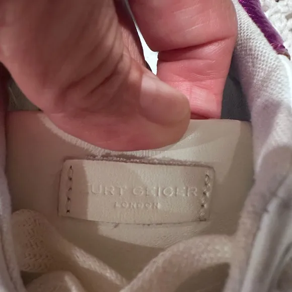 KURT GEIGER LONDON size 42  USA 10 Women's White Sneakers with Rainbow Accents