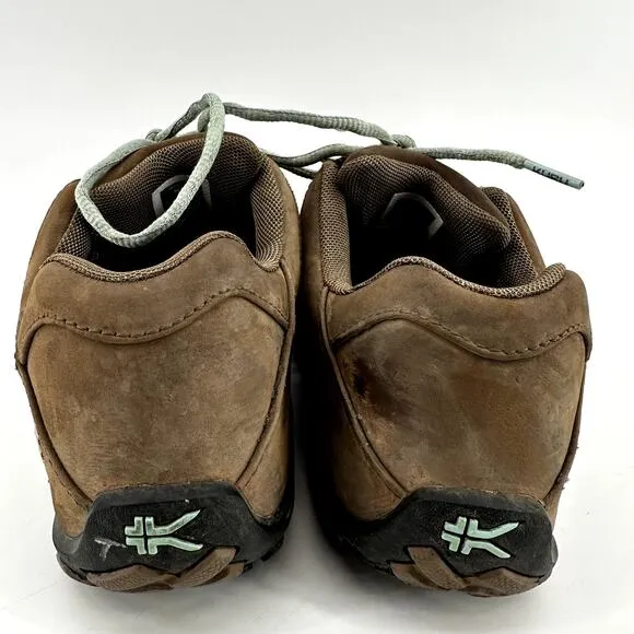 Kuru Chicane Wide Hiking Shoes Suede Leather Lace Up Trail Walking Brown 7.5